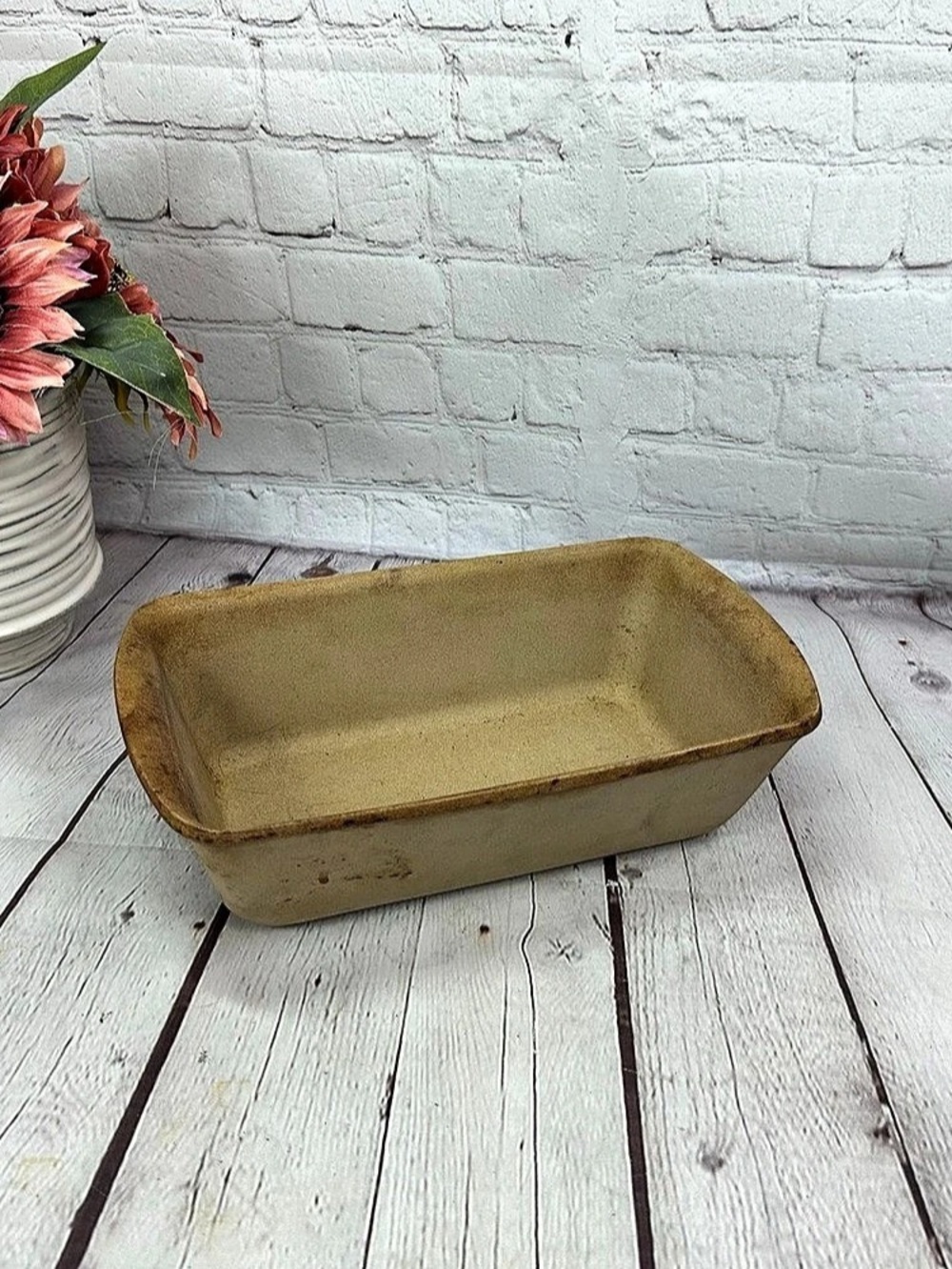 Pampered chef Vintage Brown stoneware Loaf Pan